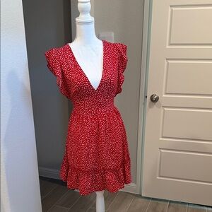 Red Polka Dot Ruffle Dress